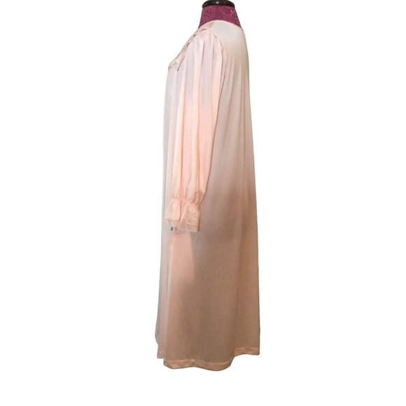 Vintage Shadowline Long-Sleeve Button-Up Nightgown with Lace Trim - Picture 8 of 13